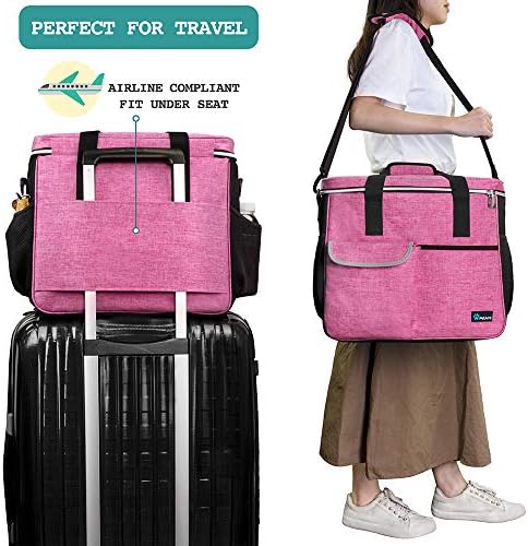 PetAmi Dog Travel Bag Organizer, Pet Supplies Tote Diaper Bag, Pink Large - Image 5