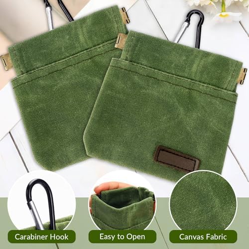 Dog Treat Pouch, Portable Auto Closing Dog Training Treat Bag with Carabiner, Hands Free Pocket Sized Snack Reward Pouch for Puppy Walking Travel Outdoor Use, Green - Image 5