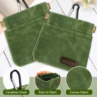 Dog Treat Pouch, Portable Auto Closing Dog Training Treat Bag with Carabiner, Hands Free Pocket Sized Snack Reward Pouch for Puppy Walking Travel Outdoor Use, Green - Image 5