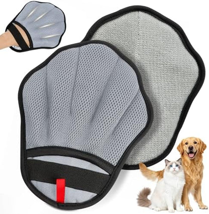 Pet Hair Removal Glove, Electrostatic Pet Hair Remover Glove for Cats & Dogs, Pet Hair Remover Tool for Laundry, Couch, Carpet, Car Seat - Upgraded Five-Finger, Reusable, Grey+Grey by Unknown