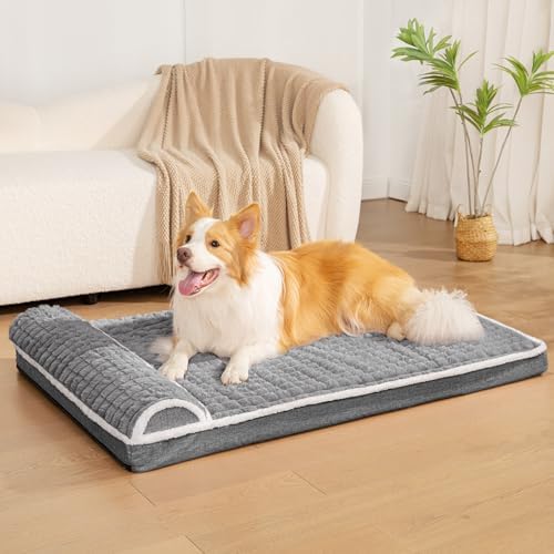 Orthopedic Large Dog Bed Pillow Pet Sofa Bed 42''X28'' Grey - Image 2