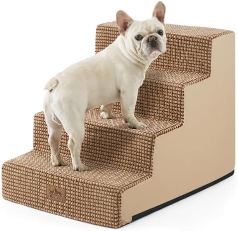COZY KISS Dog Stairs for Small Dogs, 4 Step Pet Stairs for Beds & Couches by COZYKISS