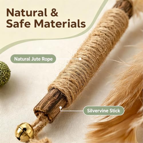 Natural Silvervine Sticks Cat Toys, 11 Pack Natural Catnip Chew Toys - Image 3