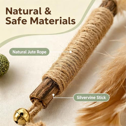 Natural Silvervine Sticks Cat Toys, 11 Pack Natural Catnip Chew Toys - Image 3