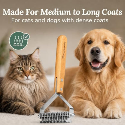 Dematting Comb for Cats and Dogs - Mat Remover - Deshedding Undercoat Rake - Image 4