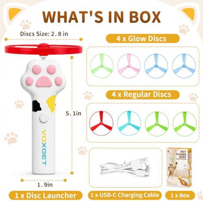 Interactive Cat Disc Launcher Toy, Rechargeable with 8 Flying Discs - Image 2
