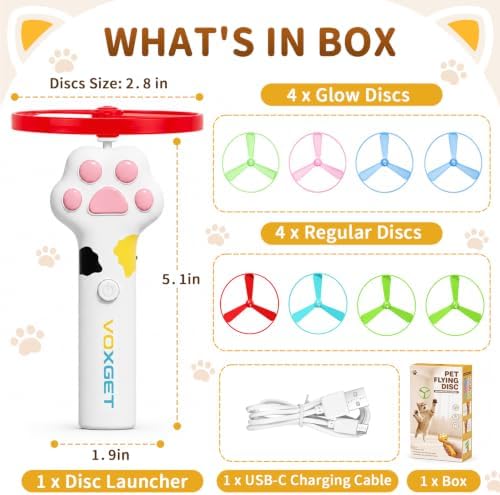 Interactive Cat Disc Launcher Toy, Rechargeable with 8 Flying Discs - Image 2