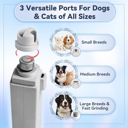 2-in-1 Quiet Electric Pet Nail Clipper & Grinder with Light for Dogs Cats (Gray) - Image 6