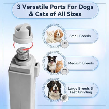 2-in-1 Quiet Electric Pet Nail Clipper & Grinder with Light for Dogs Cats (Gray) - Image 6