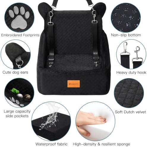 Dog Car Seat for Small/Medium Dogs up to 33lbs（Black） - Image 5