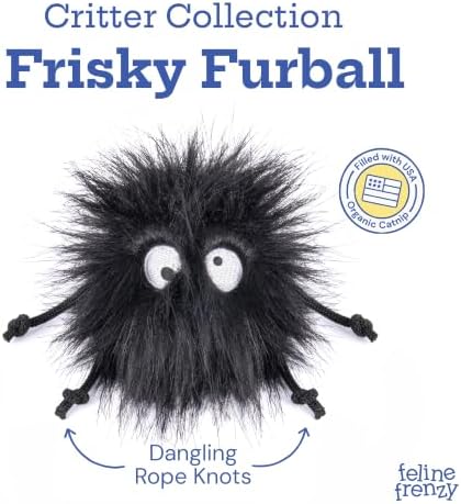 P.L.A.Y. Cute Plush Cat Toys - Feline Frenzy Animal Critter Themed Catnip Filled Toy, Great for Adult Cats and Kittens - Machine Washable, Recycled Materials, Crinkles, Rope Knots (Frisky Furball) - Image 2
