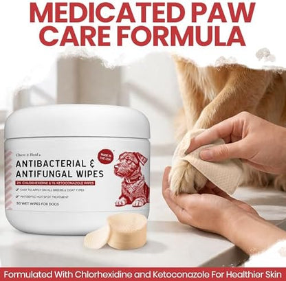 Dog Paw Wipes Antibacterial 50 Count - Antifungal Wipes for Dogs - Image 4