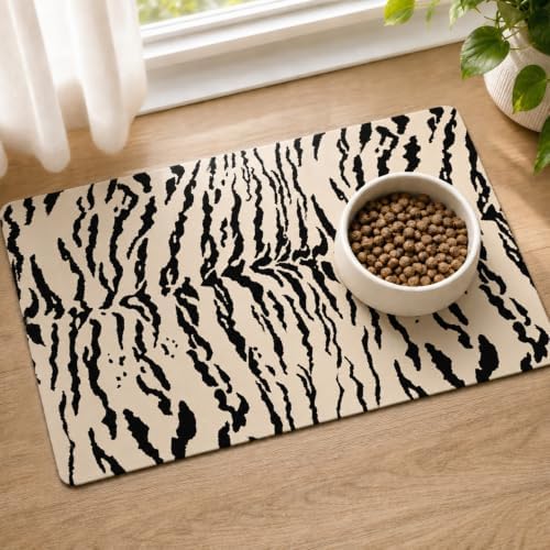 Dog Food Mat for Floors Waterproof Quick Dry Pet Placemat Cat Feeding Bowls Mats for Food and Water, Eco-Friendly Dog Accessories Diatomite Pets Supplies 12" X 20" by Unknown