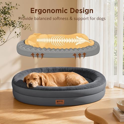Waterproof Orthopedic Dog Bed for Large Dogs, Dark Grey - Image 5
