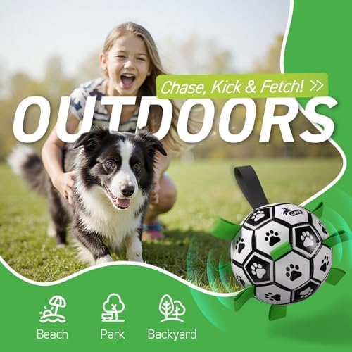 QDAN Dog Soccer Balls with Bell Inside, Squeaky Dog Balls, Birthday Gifts - Image 2
