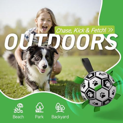 QDAN Dog Soccer Balls with Bell Inside, Squeaky Dog Balls, Birthday Gifts - Image 2