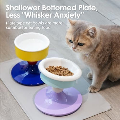 Elevated Cat Bowl with 3 Adjustable Heights (4.69/5.98/7.28 Inches), 0-20° Tilted Anti-Slip Ceramic Pet Bowl, Whisker Fatigue Relief Feeding Station for Cats & Small Medium Dogs, Dishwasher Safe - Image 2