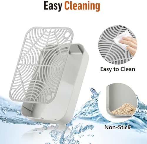 Cat Litter Box Step Non-Slip Cat Step with Filter Function, Light Grey - Image 5