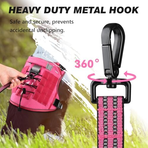 Double Handle Dog Leash with Poop Bag Holder and Car Seat Belt Buckle - Image 3