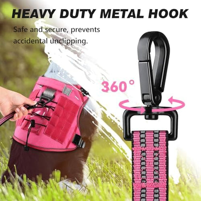Double Handle Dog Leash with Poop Bag Holder and Car Seat Belt Buckle - Image 3