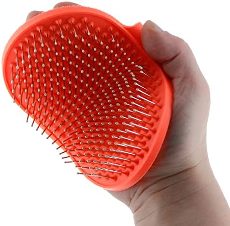 Raw Paws Hand-Held Grooming Pin Brush for Dogs & Cats - Rubber Tipped by RawPawsPetFood