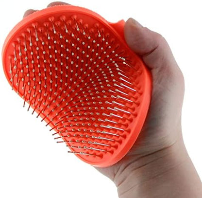 Raw Paws Hand-Held Grooming Pin Brush for Dogs & Cats - Rubber Tipped by RawPawsPetFood