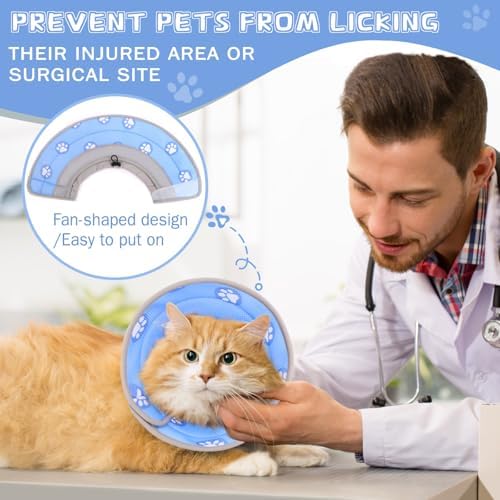 Cat Cone Collar Soft Elizabethan Collar for Surgery Recovery - Adjustable for Small and Large Cats Kittens to Stop Licking - Image 2