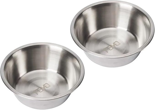 FOYO Stainless Steel Pet Bowls Set - Cat and Dog Small Bowls, 12 OZ Food and Water Dishes, Set of 2