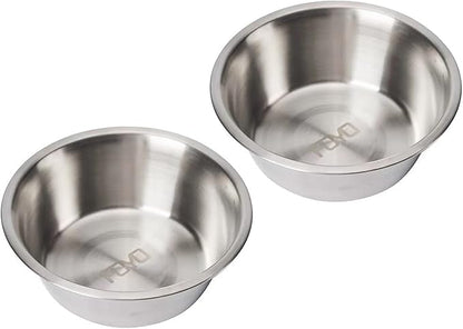 FOYO Stainless Steel Pet Bowls Set - Dog Bowls for Large Dogs, 49 OZ Food and Water Dishes, Set of 2