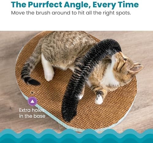 Catstages Scratch & Groom 3-in-1 Cat Scratcher, Brush, and Lounger, 18" - Image 5