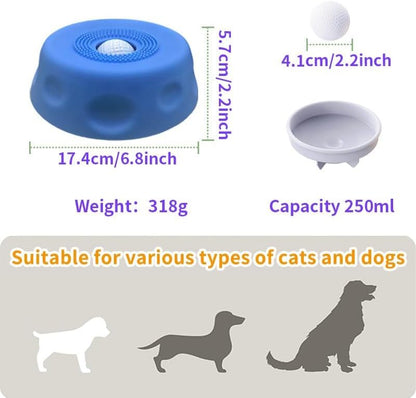 Dog Lick Ball Bowl with Rolling Ball, Food Silicone, Non-Slip Base, Yellow - Image 5