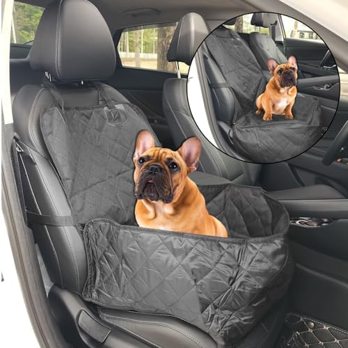 Pet Front Seat Cover, 2 in 1 Bucket Style Booster for Small&Mid Dogs by nuoozy