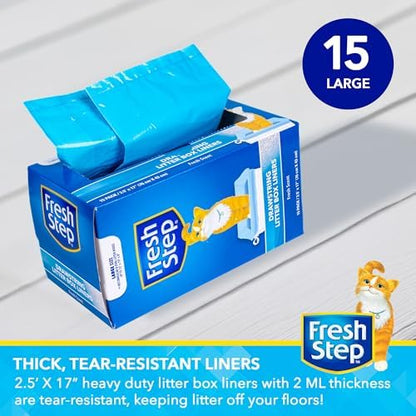 Fresh Step Drawstring Cat Litter Liners, Scented, 2.5 ft x 17 in, 15 Count - Image 2