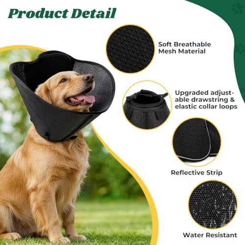 Soft Dog Cone Collar,Adjustable Elizabethan Anti-Lick Pet Recovery Collar - Image 5