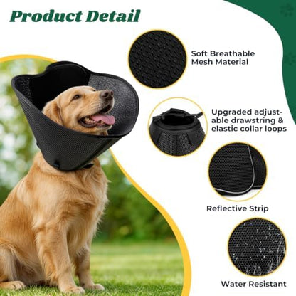 Soft Dog Cone Collar,Adjustable Elizabethan Anti-Lick Pet Recovery Collar - Image 5