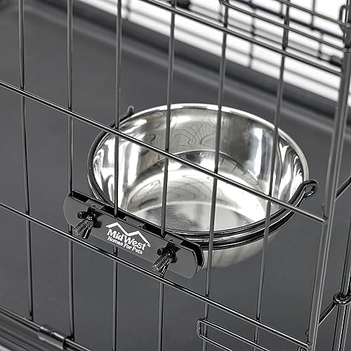 MidWest Homes for Pets Snap'y Fit Stainless Steel Food or Water Bowl, Holds 2 Quarts, Mounts to Wire Crates, No-Tip Design, Rust-Resistant, for Large Dogs and Cats - Image 3