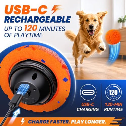 Smart Interactive Dog Toy to Keep Them Busy, Automatic Moving, E-TPU Material, 3 Interactive Modes, IPX7 Waterproof, USB Rechargeable, Active Rolling Ball for Puppy, Medium and Large Dogs - Image 4