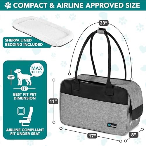 PetAmi Small Dog Purse Carrier with Pockets, Airline Approved, Grey - Image 2