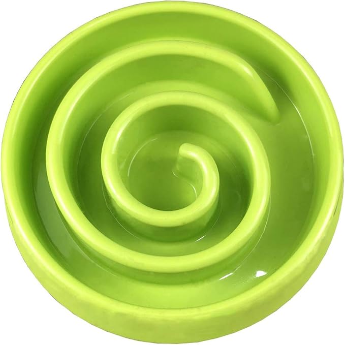 WenYing Slow Feeder Puzzle Dog Bowls, Interactive Bloat Stop Busy Bowl, Food Water Fun Feeding, Non-Slip Anti Choke Healthy Diet Bowls (Green 2)