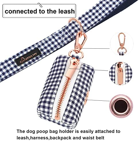 ARING PET Dog Waste Bag Dispenser, Cotton Doggy Poop Bags Holders Attach to Any Leashes, Portable Washable flamingo Pet Waste Pouch Dispenser with Metal Zipper - Image 3