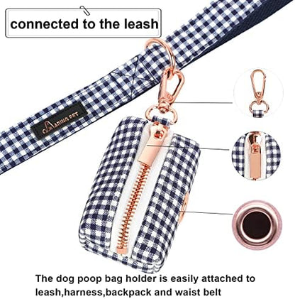 ARING PET Dog Waste Bag Dispenser, Cotton Doggy Poop Bags Holders Attach to Any Leashes, Portable Washable flamingo Pet Waste Pouch Dispenser with Metal Zipper - Image 3