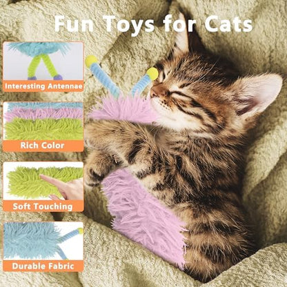 3 Pack Catnip Toys,Soft Cat Pillows Toys with Antennae, Funny cat Toy - Image 3
