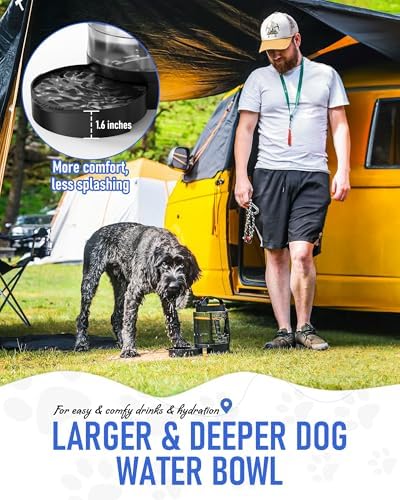 Dog Water Bottle Travel Bowl, 77oz Large Portable Dog Water Bowl Dispenser, Leakproof Pet Drinking Bottle Dispenser for Hiking Camping Walking Travelling Beach Car Trips, BPA Free, Black - Image 5