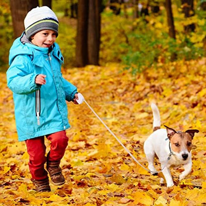 Retractable Dog Leash for Small Dogs Cats up to 11lbs with 6.5ft Anti-Pull Strong Nylon Tape, Hands Free, Mini and Portable Walking Leash with Wrist Strap, One-Hand Brake, White Square - Image 6