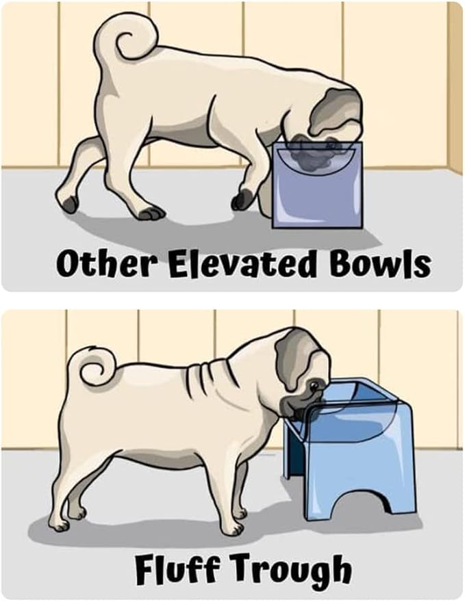 Fluff Trough Elevated Slow Feeder Dog Bowls | Puzzle Cat Bowl with Vet Approved & Non-Toxic Silicone Minimizes Neck Strain | Slow Feeder Bowl Inset Ideal for Flat Face Pets (Grey)