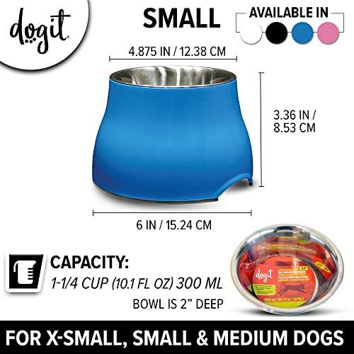 Dogit Elevated Dog Bowl, Blue - Image 4