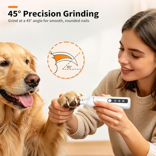 Whisper Quiet Dog Nail Grinder with Light Electric Cat Nail Trimmer - Image 6