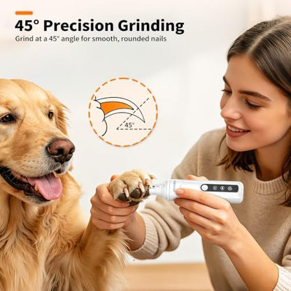 Whisper Quiet Dog Nail Grinder with Light Electric Cat Nail Trimmer - Image 6