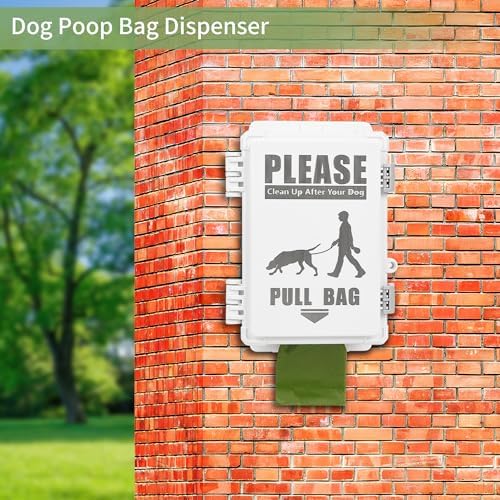 Dog Poop Bag Dispenser, Waterproof Outdoor Dog Bag Dispenser Holds Up to 8 Rolls of Waste bags, Outdoor Wall, Stake, Pole, Fence Mounted (dispenser+8rolls+lock) - Image 6