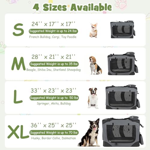 Giantex Collapsible Soft Dog Crate, 24 Inch Portable Travel Dog Kennel - Image 3